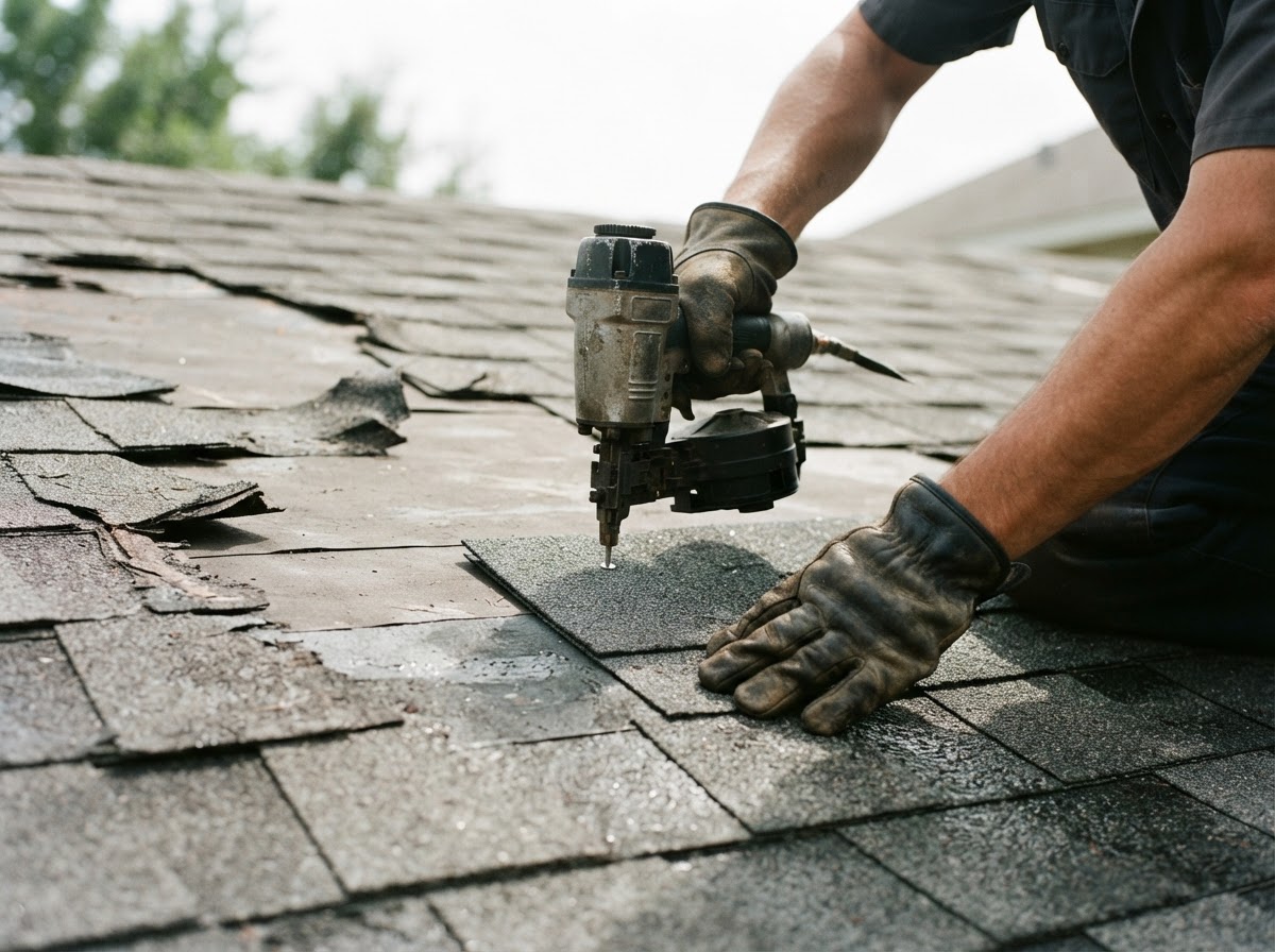 Wind Damage Roof Repair in Conroe